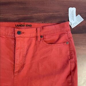 Lands' End Fall Dark Orange Cotton Stretch Jeans Trousers 16